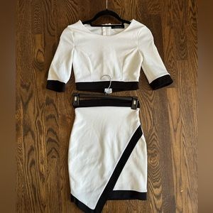 Lulu’s White black skirt set! Size S